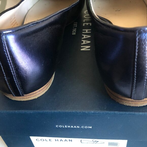 Cole Haan Marine Blue Emory Leather Smoking Loafers - Picture 4 of 7